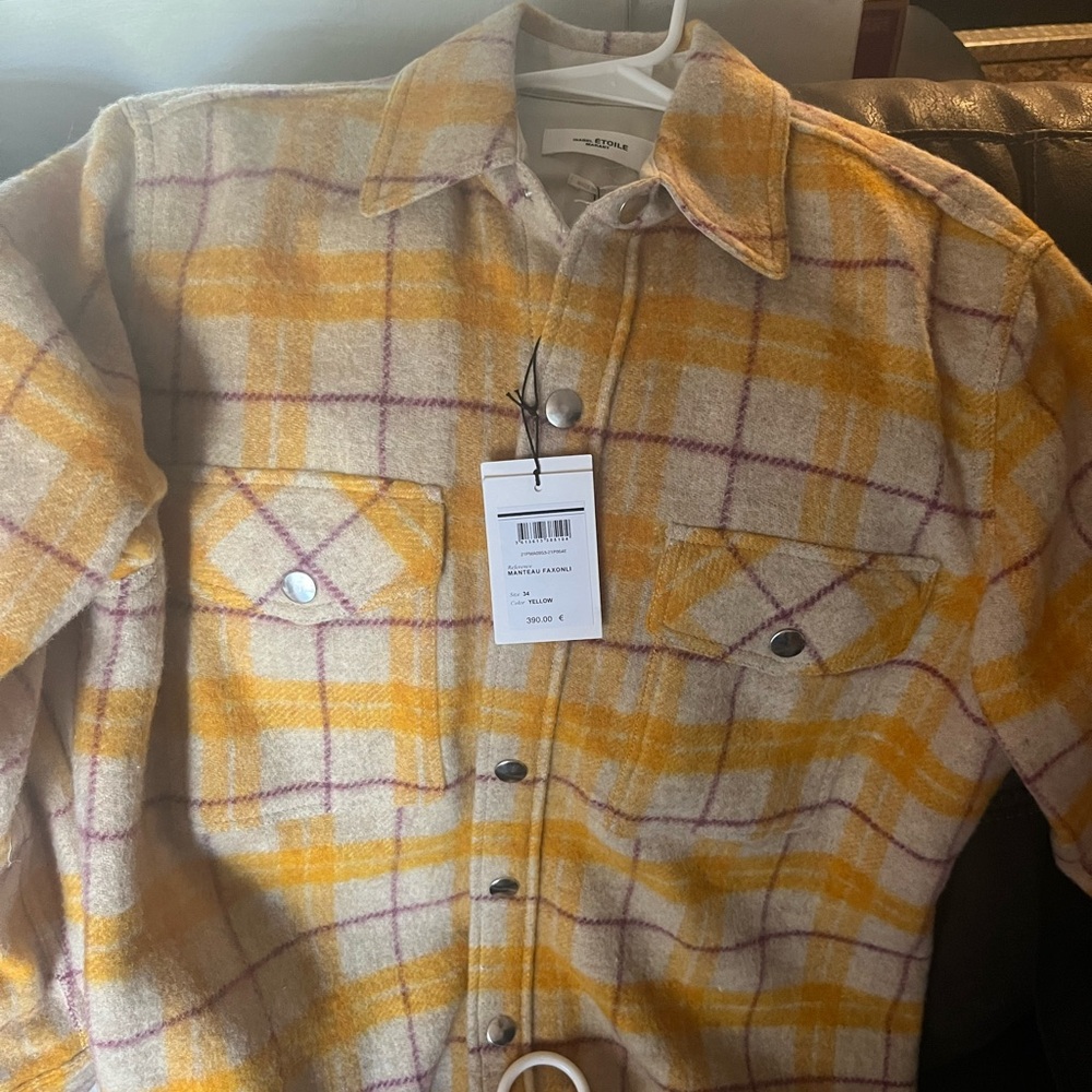 Isabel Marant Yellow and Cream Plaid Shirt